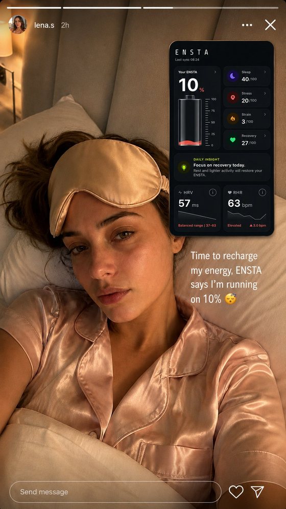 ENSTA user story screenshot 10 — energy, sleep and recovery insights