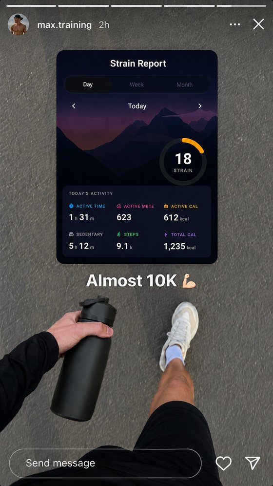 ENSTA user story screenshot 2 — energy, sleep and recovery insights