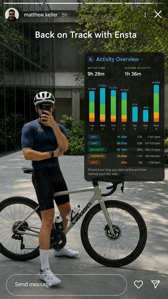 ENSTA user story screenshot 5 — energy, sleep and recovery insights