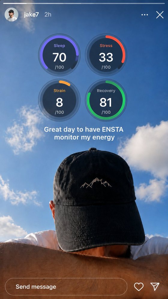 ENSTA user story screenshot 8 — energy, sleep and recovery insights